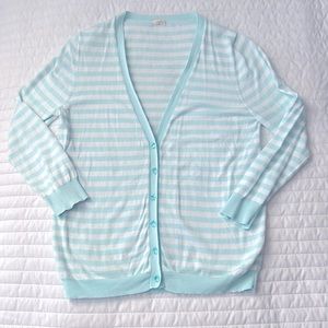 J. Crew Striped Jeweled Cardigan